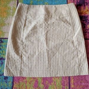 Loft polka dot yellow cream skirt size 2